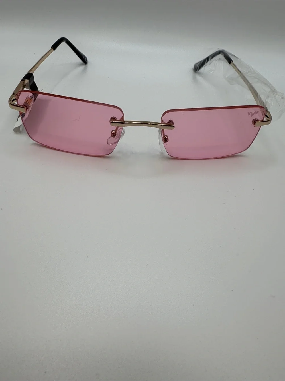 Pink Rimless Rectangle Sunglasses - Women Accessories